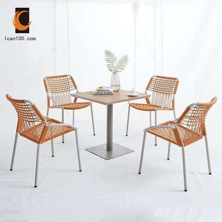 Fabric Metal Chairs Woven Rope Dining Outdoor Chair Seat Cushions Hotel Wedding Dining Chair For Banquet Hall