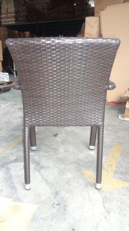 Aluminum Outdoor Garden Armchair Plastic Rattan Wicker Chair Outdoor Cafe Chair Coffee Shop Chair