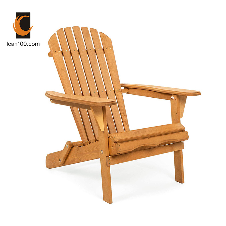 Hot Selling Garden Patio Outdoor Morden Folding Wood Adirondack Chair Garden Leisure Chair With Wooden Stand Wood Beach Chair