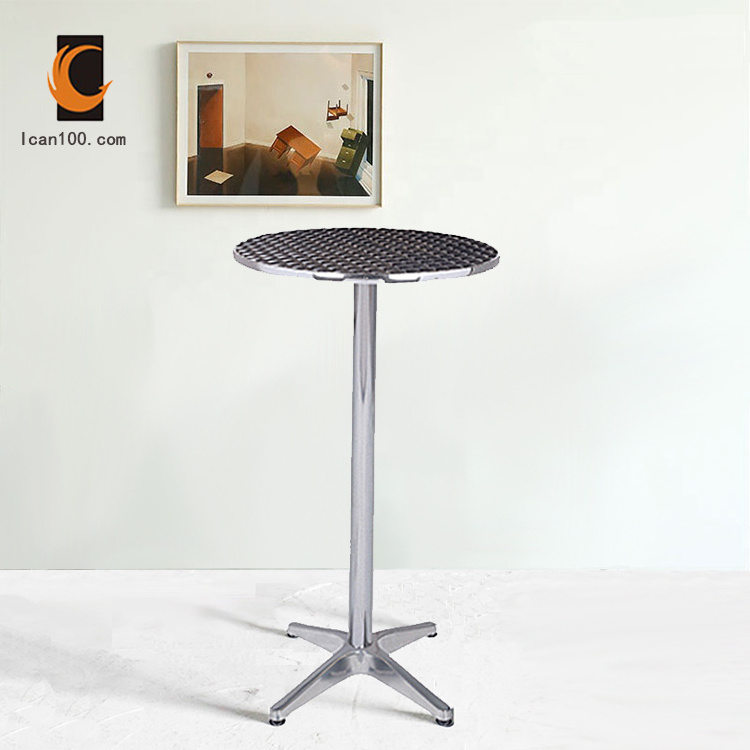 Wholesale Fashion Modern Industrial Aluminum Garden Cocktail Bar Table Round Metal Table