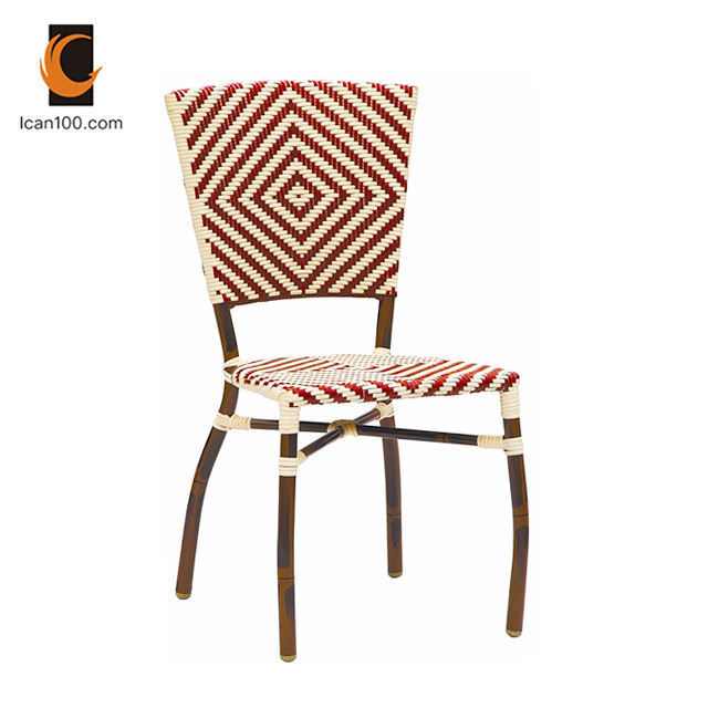 Luxury Square High Back Hotel Banquet Steel Wedding Chair Rattan Patio Furniture Outdoor Chair