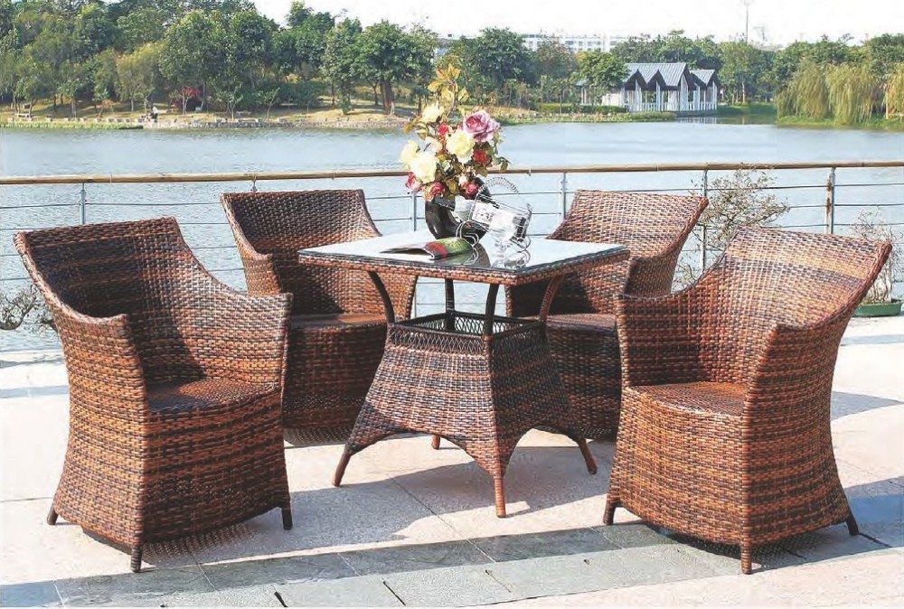 American Standard UV Resistant Outdoor Furniture China Rattan Wicker Furniture Set Outdoor Dining Set Modern