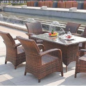 American Standard UV Resistant Outdoor Furniture China Rattan Wicker Furniture Set Outdoor Dining Set Modern