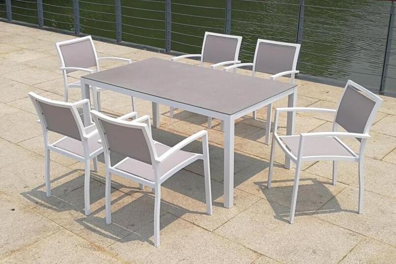 Popular Style Commercial Modern Garden Outdoor Dining Chairs And Table Set Hotel Patio Furniture Set