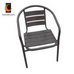 Black Dining Chair Modern Metal Bistro Chairs Cast Aluminum Stackable Armless Chairs