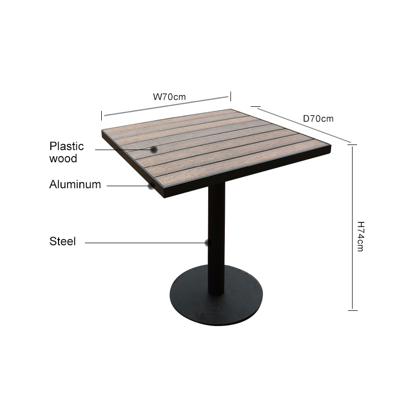 Fashion Restaurant Dining Use Square Wood Outdoor Table Top