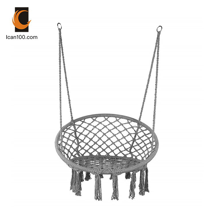 Wholesale Nordic Indoor Cotton Hammock Chair Round Balcony Hang Basket Garden Hanging Rope Swing Seat Boho Chairs