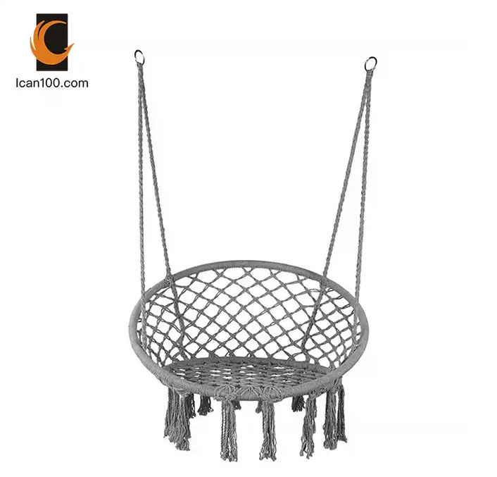 Indoor Outdoor Rope Living Room Hanging Swing Chairs Cotton Camping Hammock Hanging Basket Chair