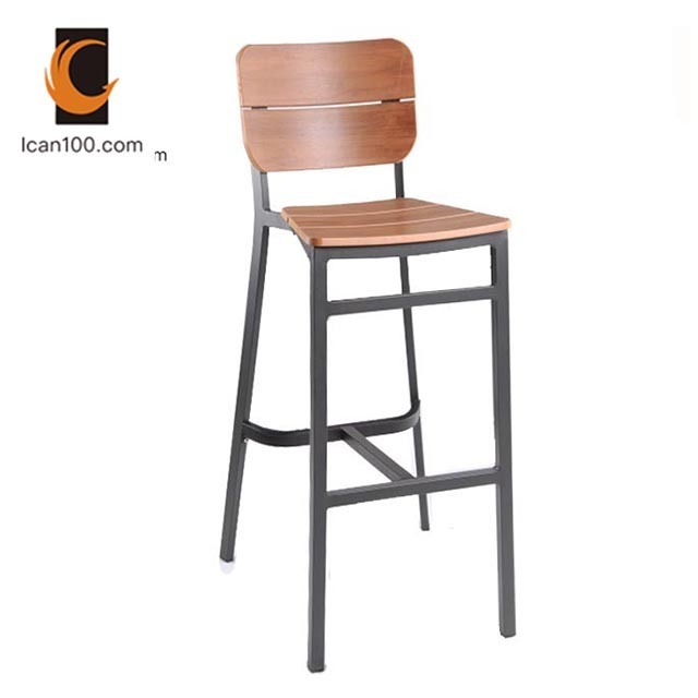 European Style Heavy Duty Wooden Taburetes De Stools Bar Chair Aluminum Plywood High Bar Chair Bar Stool High Chair