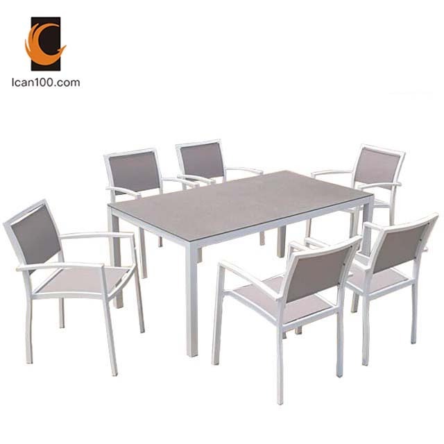 Popular Style Commercial Modern Garden Outdoor Dining Chairs And Table Set Hotel Patio Furniture Set