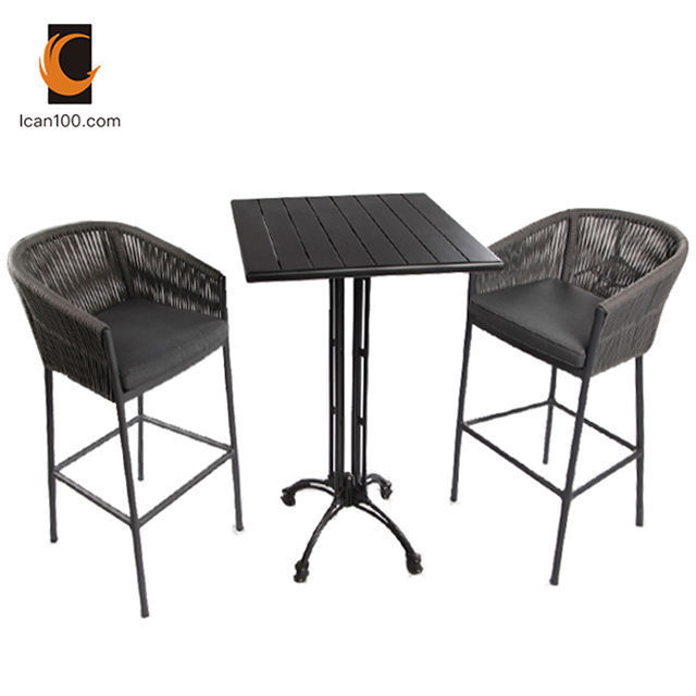 Modern Design Club Couches Bar Furniture Sets  Aluminium Outdoor Garden Rope Chairs And Table Set Garden Bar Table Set