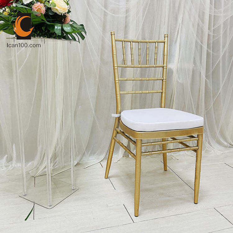 White Gold Banquet Wedding Chiavari Tiffany Chair Metal Furniture Source Wholesale Iron Hotel Chairs For Events Wedding Party