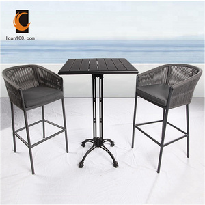 Modern Design Club Couches Bar Furniture Sets  Aluminium Outdoor Garden Rope Chairs And Table Set Garden Bar Table Set