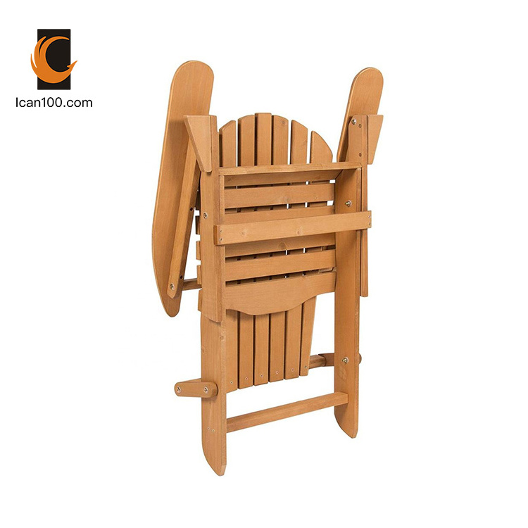 Hot Selling Garden Patio Outdoor Morden Folding Wood Adirondack Chair Garden Leisure Chair With Wooden Stand Wood Beach Chair