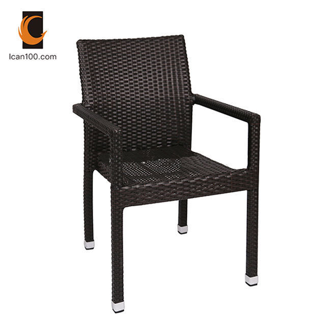 Aluminum Outdoor Garden Armchair Plastic Rattan Wicker Chair Outdoor Cafe Chair Coffee Shop Chair