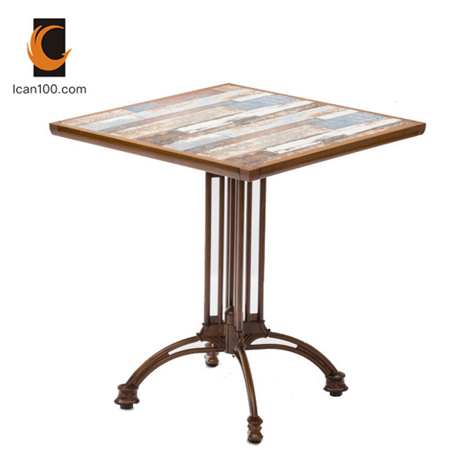 Good Quality  Bar Ceramic Top Aluminium Table Patio Coffee Tea Outdoor Dining Table chaises et tables de jardin