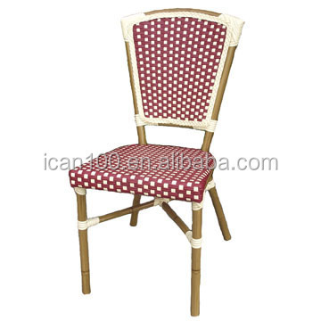 Outdoor Side Aluminum Rattan Bistro Stacking Chairs