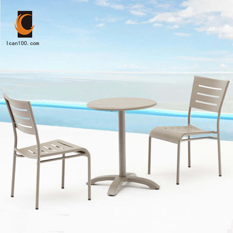 Wholesale Aluminum Dining Table And Chairs Set Outdoor silla para restaurante Metal  Outdoor Bistro Dining Furniture Set