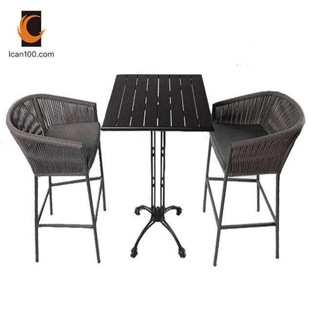 Modern Design Club Couches Bar Furniture Sets  Aluminium Outdoor Garden Rope Chairs And Table Set Garden Bar Table Set