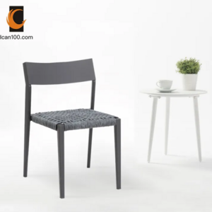 Cafe Patio Chairs Outdoor Stackable Outdoor Dining Chairs Minimalist Black Plastic Rattan Outdoor Chairs