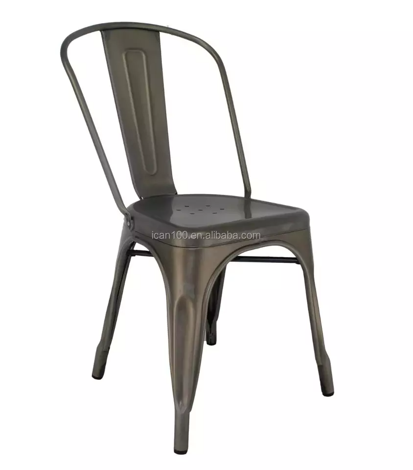 Hot Selling Metal Frame Garden Chairs Outdoor Furniture High Back Stack Outdoor Restaurant  Chair