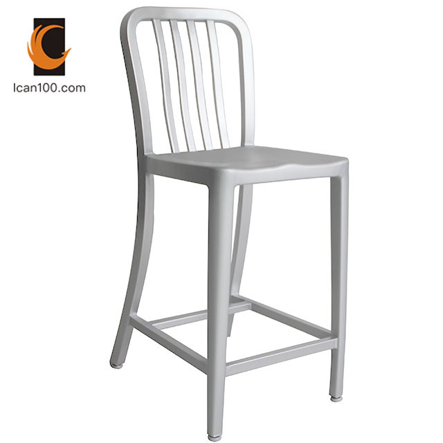 High Quality Commercial Metal Furniture Aluminum Chairs Breakfast Counter High Bar Stool Chair