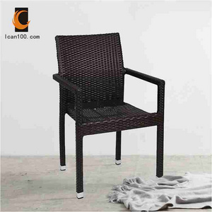 Aluminum Outdoor Garden Armchair Plastic Rattan Wicker Chair Outdoor Cafe Chair Coffee Shop Chair