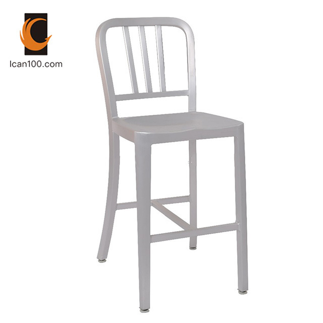 High Quality Commercial Metal Furniture Aluminum Chairs Breakfast Counter High Bar Stool Chair