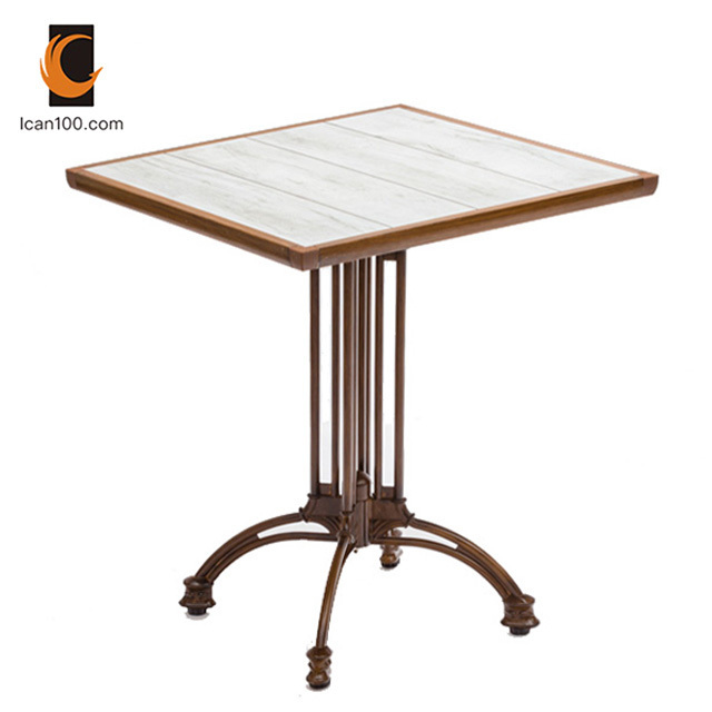 Good Quality  Bar Ceramic Top Aluminium Table Patio Coffee Tea Outdoor Dining Table chaises et tables de jardin