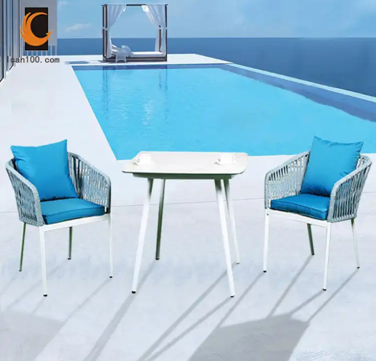 Cafe Restaurant Furniture Table And Chair Outdoor Furniture Set Rope Sofa Chairs Outdoor Lounge Set