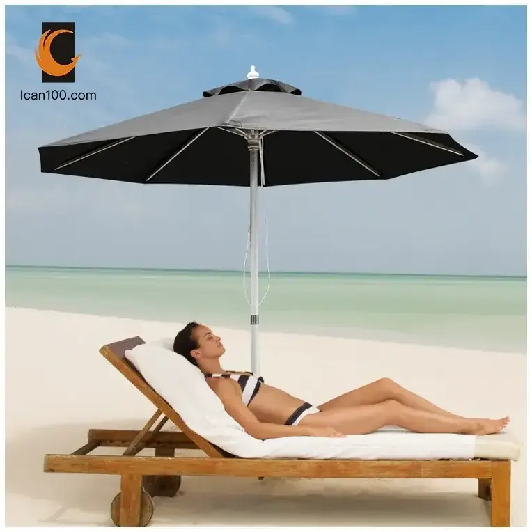 Garden Parasols Furniture Black Beach Umbrella Parasol Terrasse Sun Outdoor Big Umbrella