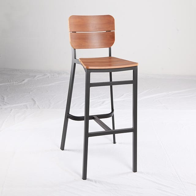 European Style Heavy Duty Wooden Taburetes De Stools Bar Chair Aluminum Plywood High Bar Chair Bar Stool High Chair