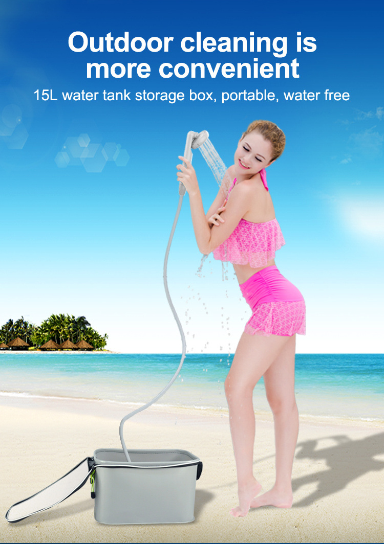 Portable Toilet Outdoor 12V Camping Shower Pump Set Rechargeable Battery Electric Pressure Handheld Camping Shower