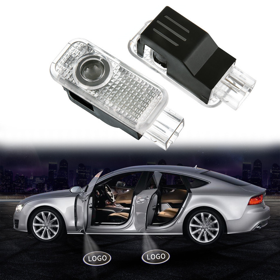 Automatic Courtesy Car Door Light HD Ghost Shadow LED Logo Projector Light Accessory Emblem Lamp Audi-door logo Light