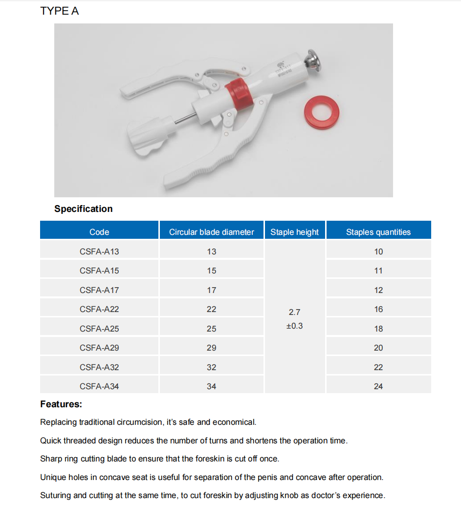 Circumcision Penis Clamp Disposable Stapler Fun Staplers Foreskin Cut Device  Surgical Equipments undefined Male Adults