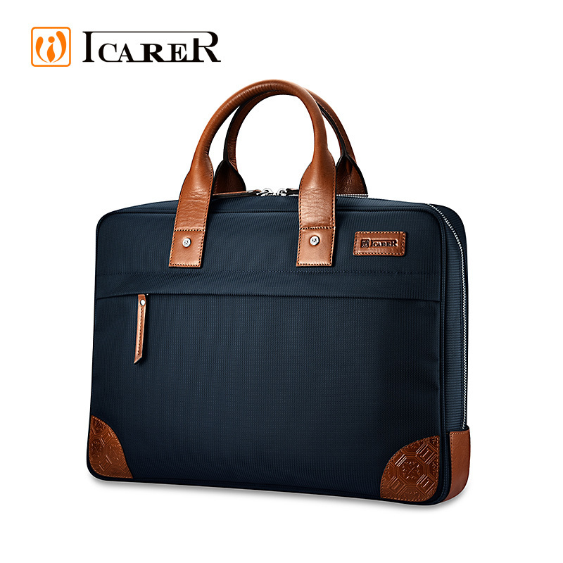 Icarer  Briefcases Genuine Leather Bags  Factory Eco Friendly Recycled Leather Briefcase and Leather for Men and Fashion Men OEM