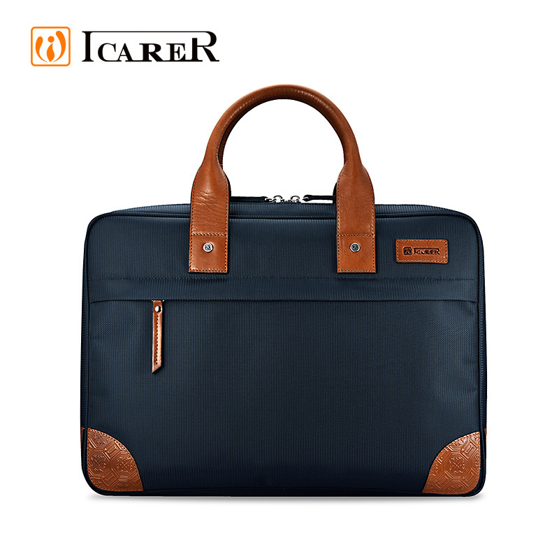 Icarer  Briefcases Genuine Leather Bags  Factory Eco Friendly Recycled Leather Briefcase and Leather for Men and Fashion Men OEM