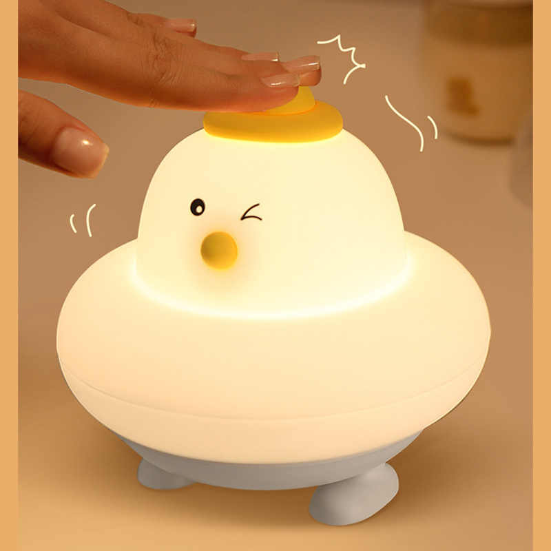 ICARER FAMILY Duck Night Light Yellow Silicone Night Light Battery Style