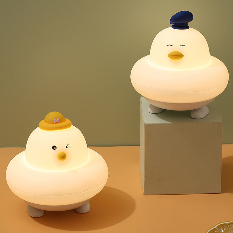 ICARER FAMILY Duck Night Light Yellow Silicone Night Light Battery Style