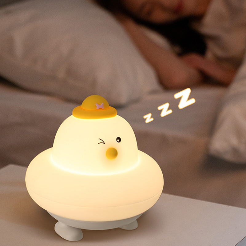 ICARER FAMILY Duck Night Light Yellow Silicone Night Light Battery Style