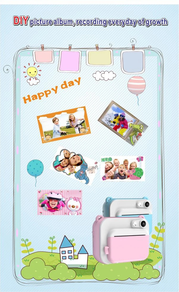 2024 Icar Manufacturers Best Digital Camera Full Hd Ips Screen Instant Print Mini Kids Printer Kids Digital Camera