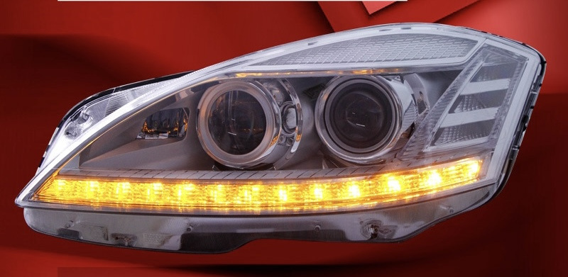 Right Hand Drive  W211 double lens original headlight C180 C200  upgrade LED headlight for Mercedes Benz 15-21 S Class