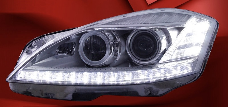 Right Hand Drive  W211 double lens original headlight C180 C200  upgrade LED headlight for Mercedes Benz 15-21 S Class