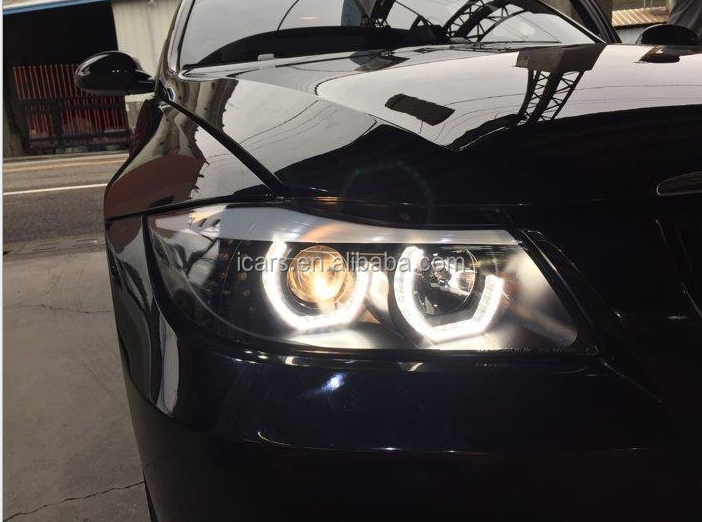 hot sale quality assembly headlight lamp LED angel eyes headlight for BMW E90 05-12