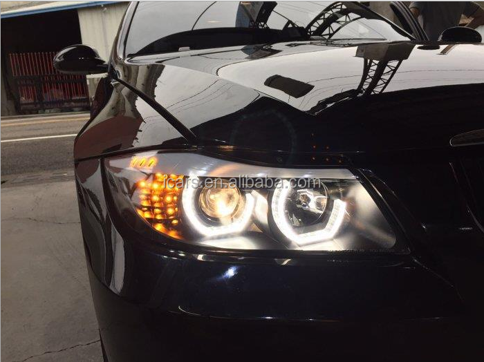 hot sale quality assembly headlight lamp LED angel eyes headlight for BMW E90 05-12