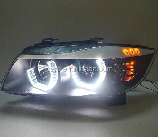 hot sale quality assembly headlight lamp LED angel eyes headlight for BMW E90 05-12