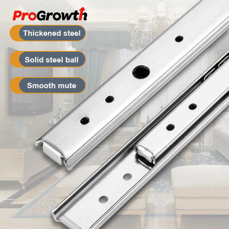 20mm wide drawer slide KC-284 two section three section steel IDA63 light load guide rail furniture track 200000