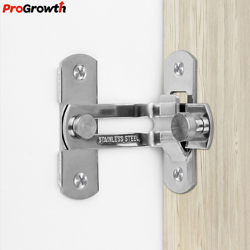 Stainless Steel Punch Free Door Bolt Latch Cabinet Door Lock Furniture Hardware Accessories 90 Degree Flip