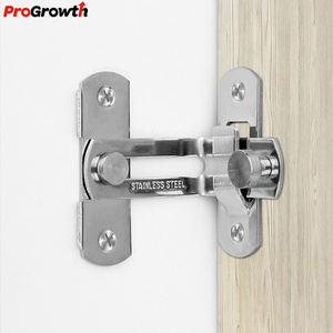 Stainless Steel Punch Free Door Bolt Latch Cabinet Door Lock Furniture Hardware Accessories 90 Degree Flip