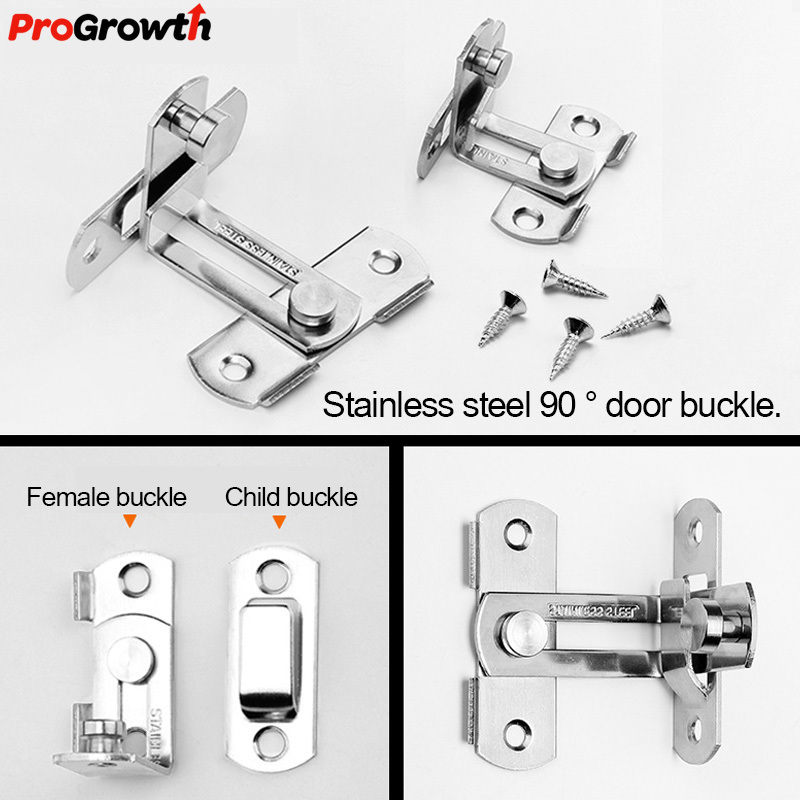 Stainless Steel Punch Free Door Bolt Latch Cabinet Door Lock Furniture Hardware Accessories 90 Degree Flip